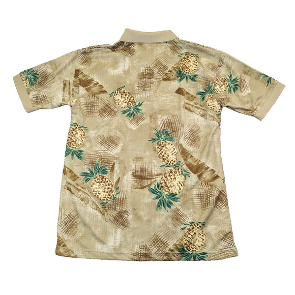Bamboo Cay Hawaiian shirt mens Pineapple all over print beige size small - Picture 2 of 6